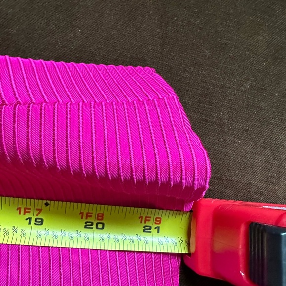 Vintage Black Satin Midi Skirt & Fuchsia Pink W Black Rose Bow Jacket Set NoTag. - Picture 11 of 16